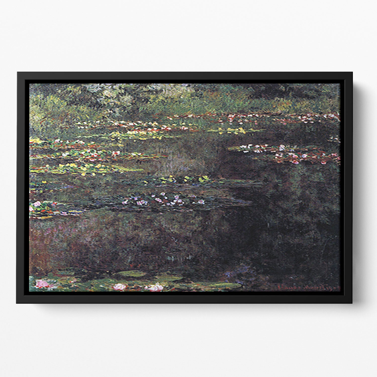 Water lilies water landscape 5 by Monet Floating Framed Canvas