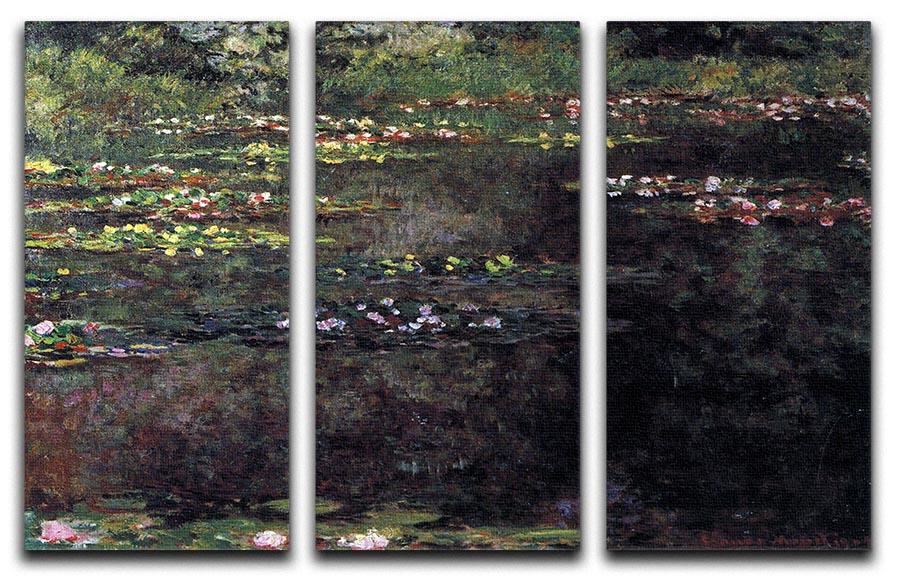 Water lilies water landscape 5 by Monet Split Panel Canvas Print - Canvas Art Rocks - 4