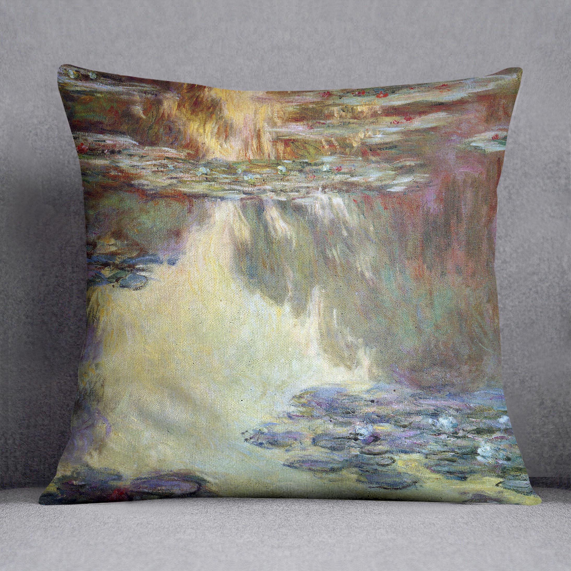 Water lilies water landscape 6 by Monet Cushion