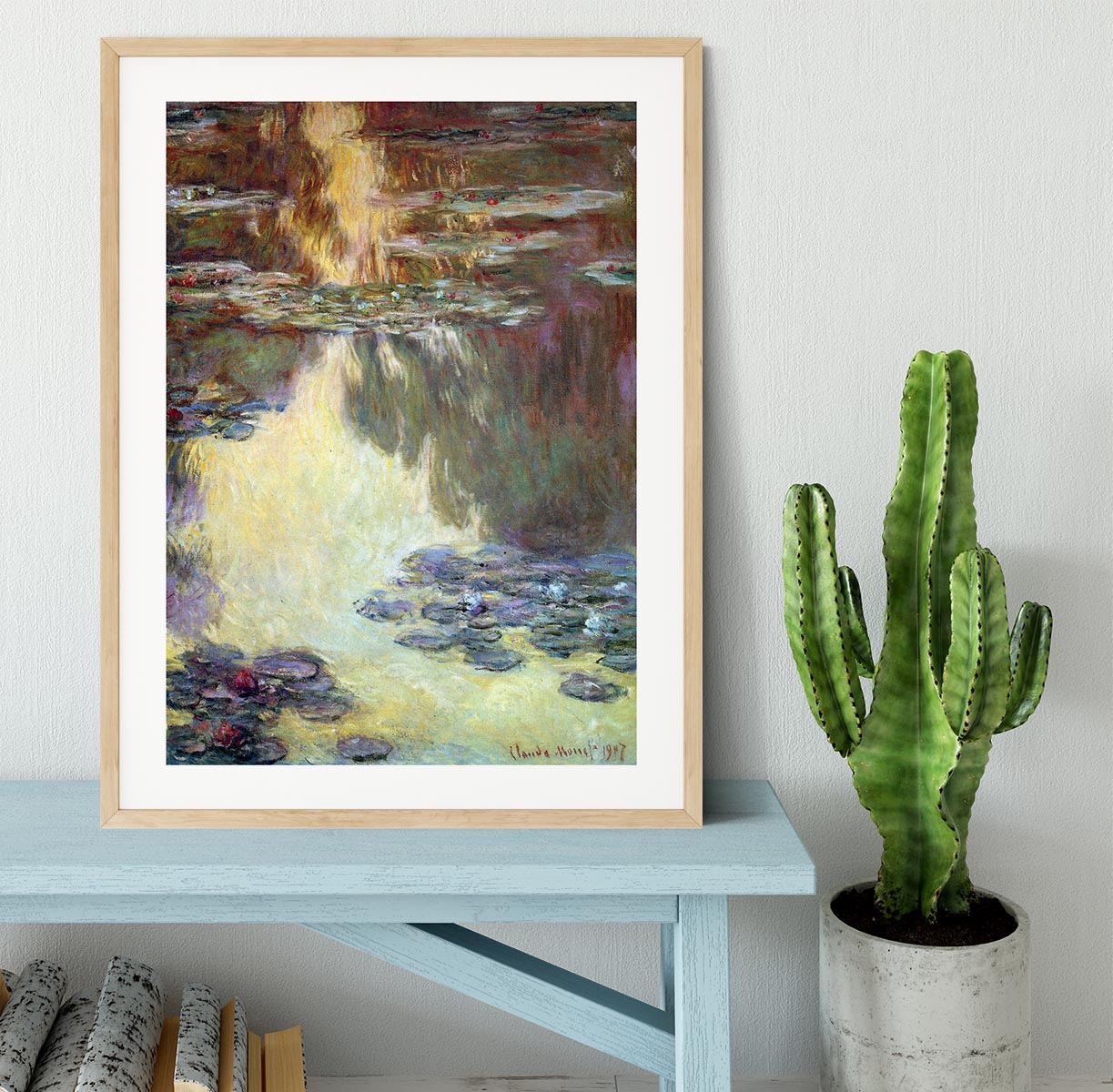 Water lilies water landscape 6 by Monet Framed Print - Canvas Art Rocks - 3