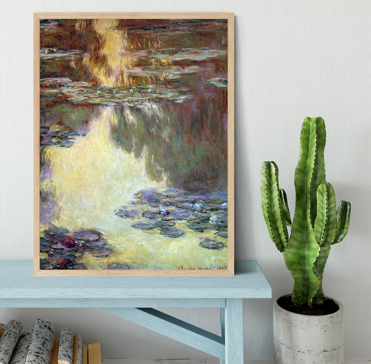 Water lilies water landscape 6 by Monet Framed Print - Canvas Art Rocks - 4