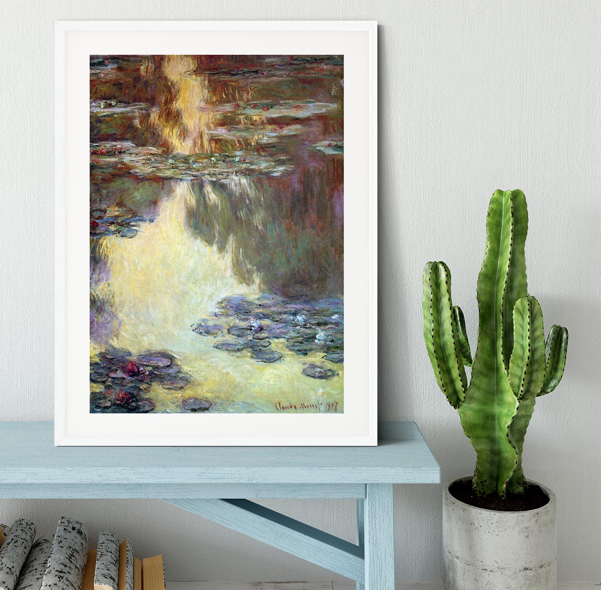 Water lilies water landscape 6 by Monet Framed Print - Canvas Art Rocks - 5