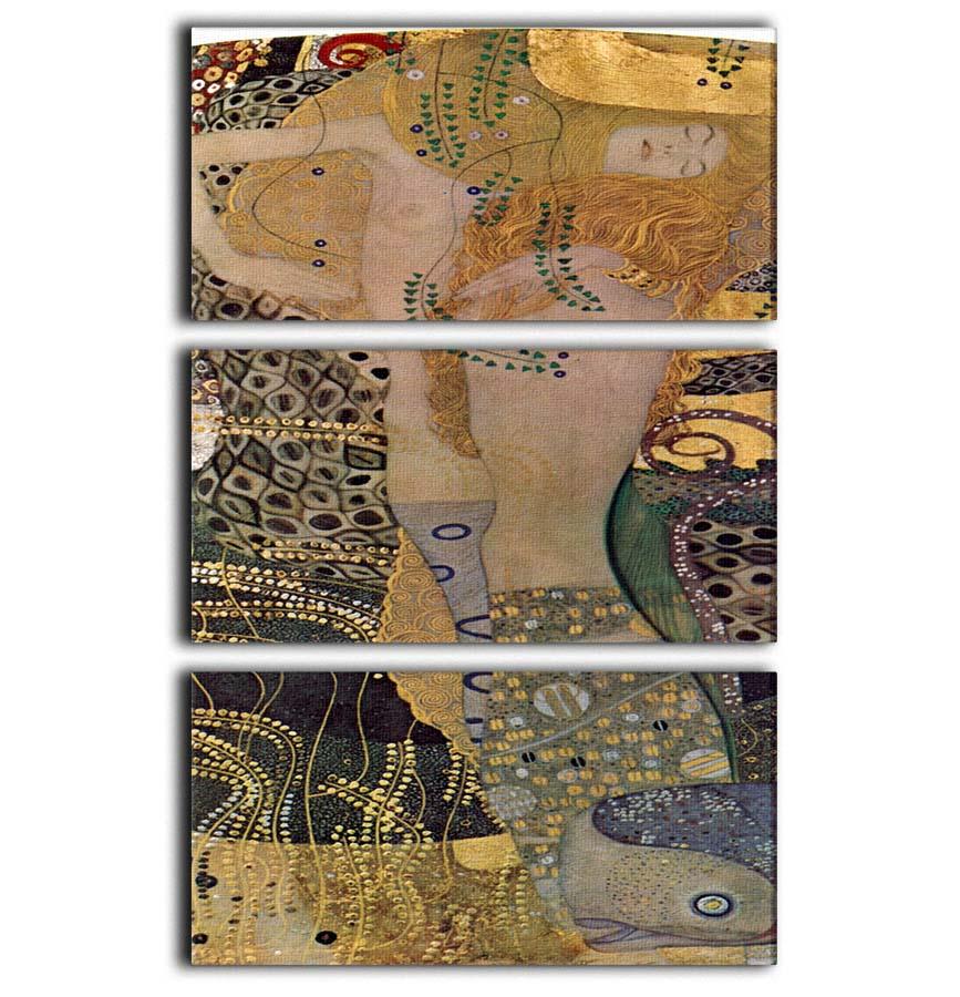 Water snakes friends I by Klimt 3 Split Panel Canvas Print - Canvas Art Rocks - 1