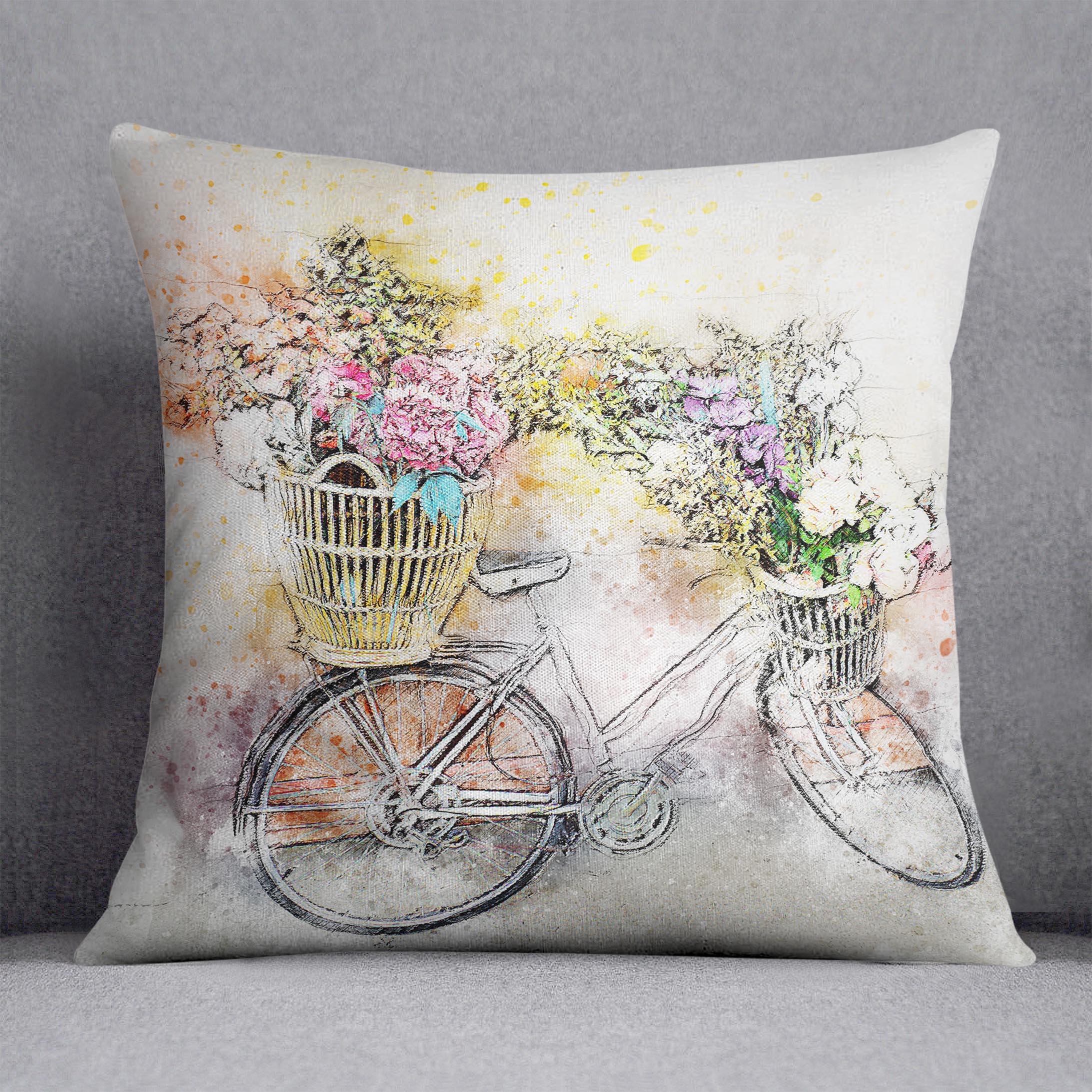 Watercolour Bike Cushion