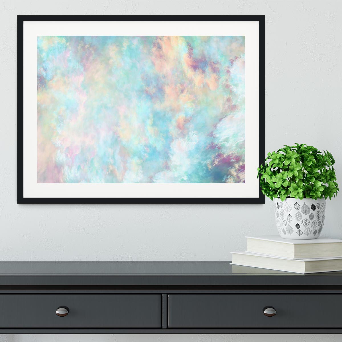 Watercolour Clouds Framed Print - Canvas Art Rocks - 1
