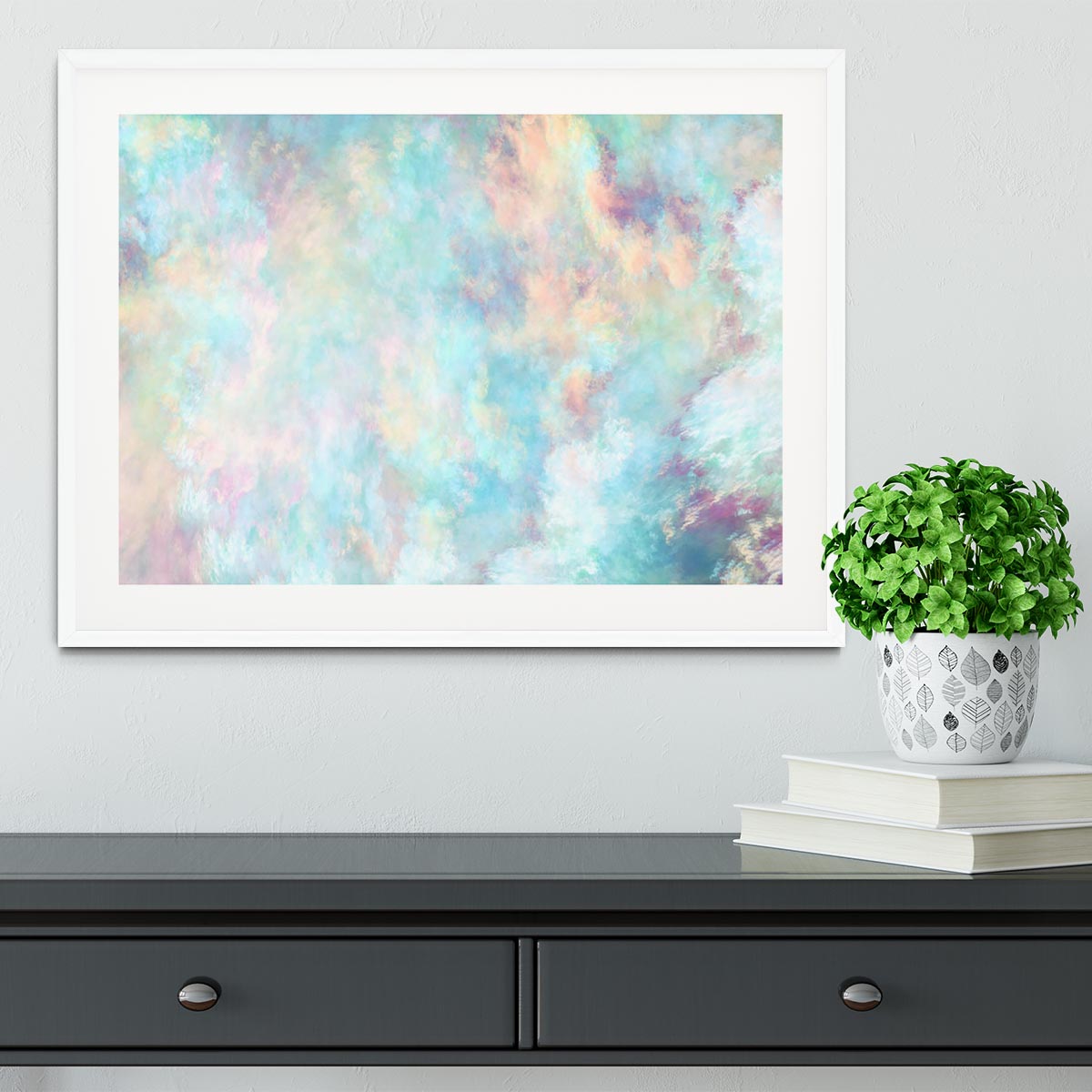 Watercolour Clouds Framed Print - Canvas Art Rocks - 5