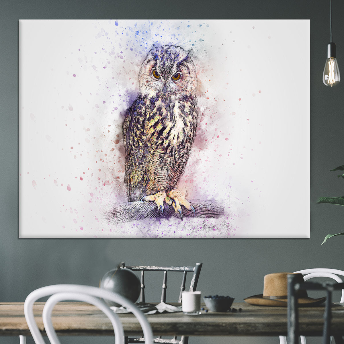 Watercolour Owl Canvas Print or Poster - Canvas Art Rocks - 3