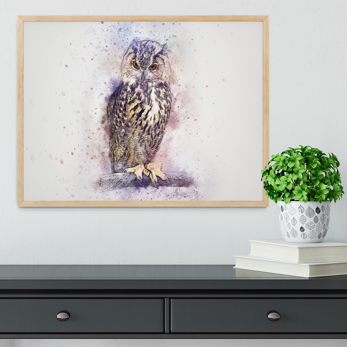Watercolour Owl Framed Print - Canvas Art Rocks - 4
