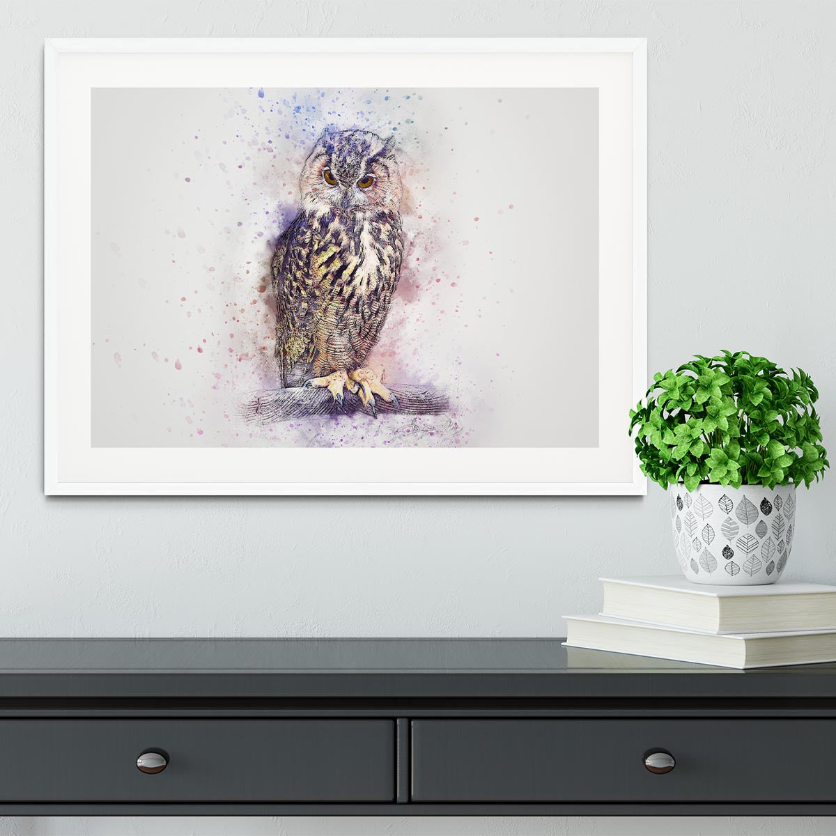 Watercolour Owl Framed Print - Canvas Art Rocks - 5