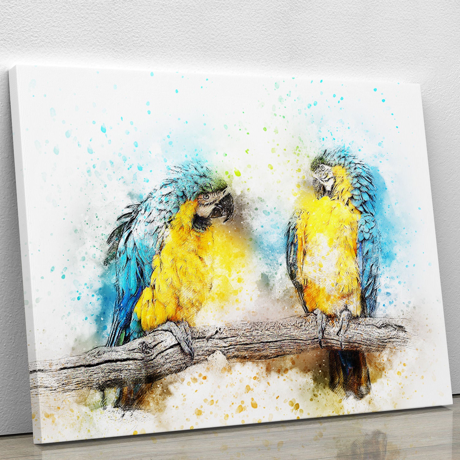 Watercolour Parrots Canvas Print or Poster - Canvas Art Rocks - 1