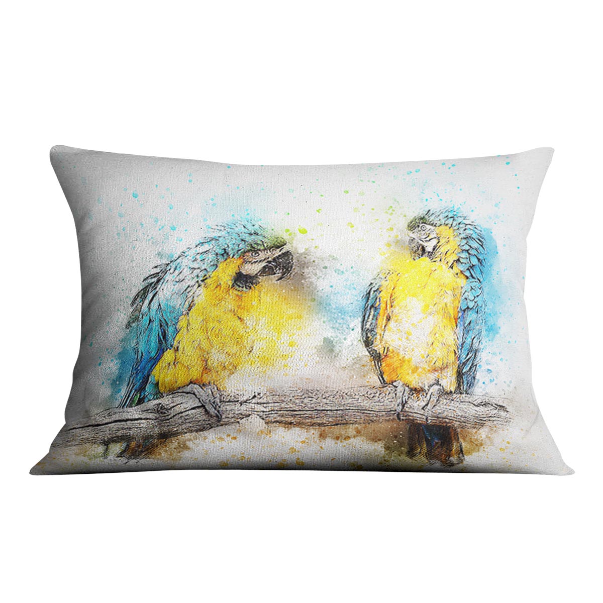Watercolour Parrots Cushion