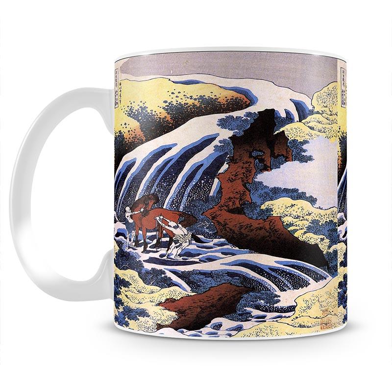 Waterfall and horse washing by Hokusai Mug - Canvas Art Rocks - 2