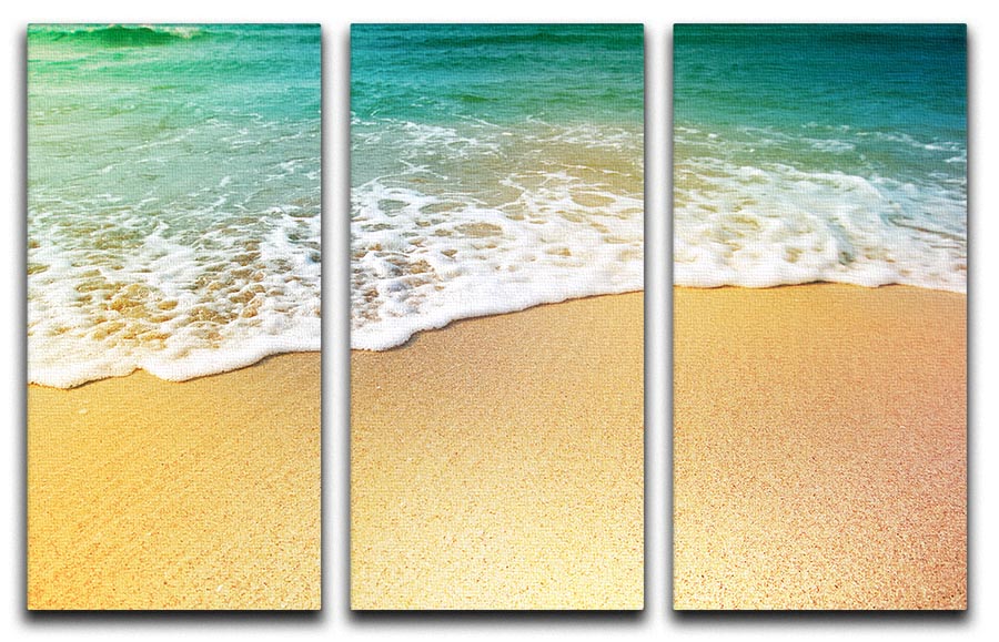 Wave of sea water and sand 3 Split Panel Canvas Print - Canvas Art Rocks - 1