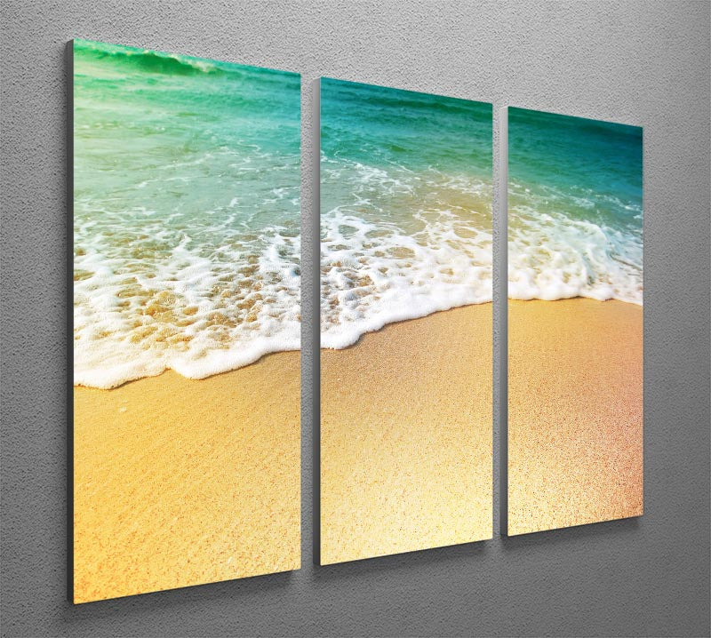 Wave of sea water and sand 3 Split Panel Canvas Print - Canvas Art Rocks - 2