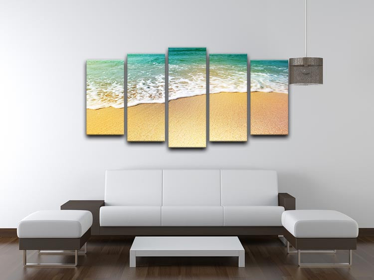 Wave of sea water and sand 5 Split Panel Canvas - Canvas Art Rocks - 3