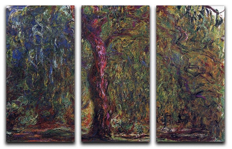 Weeping willow by Monet Split Panel Canvas Print - Canvas Art Rocks - 4