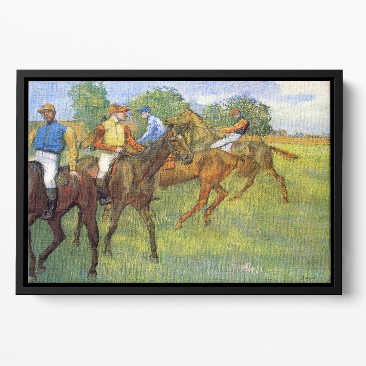Weigh out by Degas Floating Framed Canvas