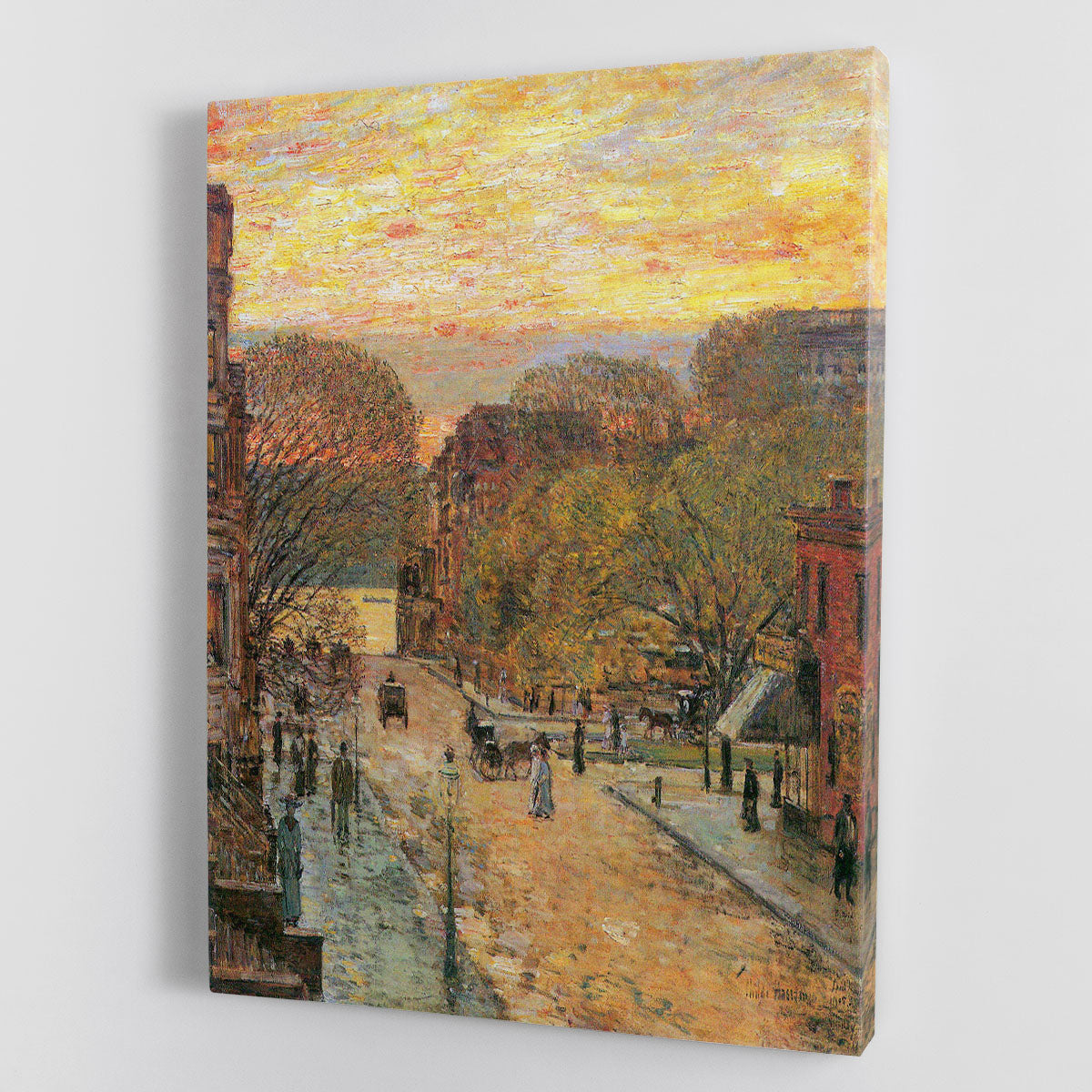West 78th Street in Spring by Hassam Canvas Print or Poster - Canvas Art Rocks - 1