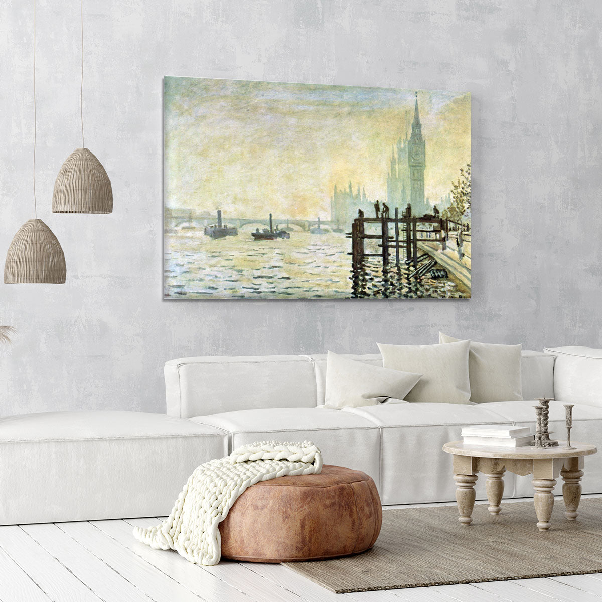 Westminster Bridge in London by Monet Canvas Print or Poster - Canvas Art Rocks - 6