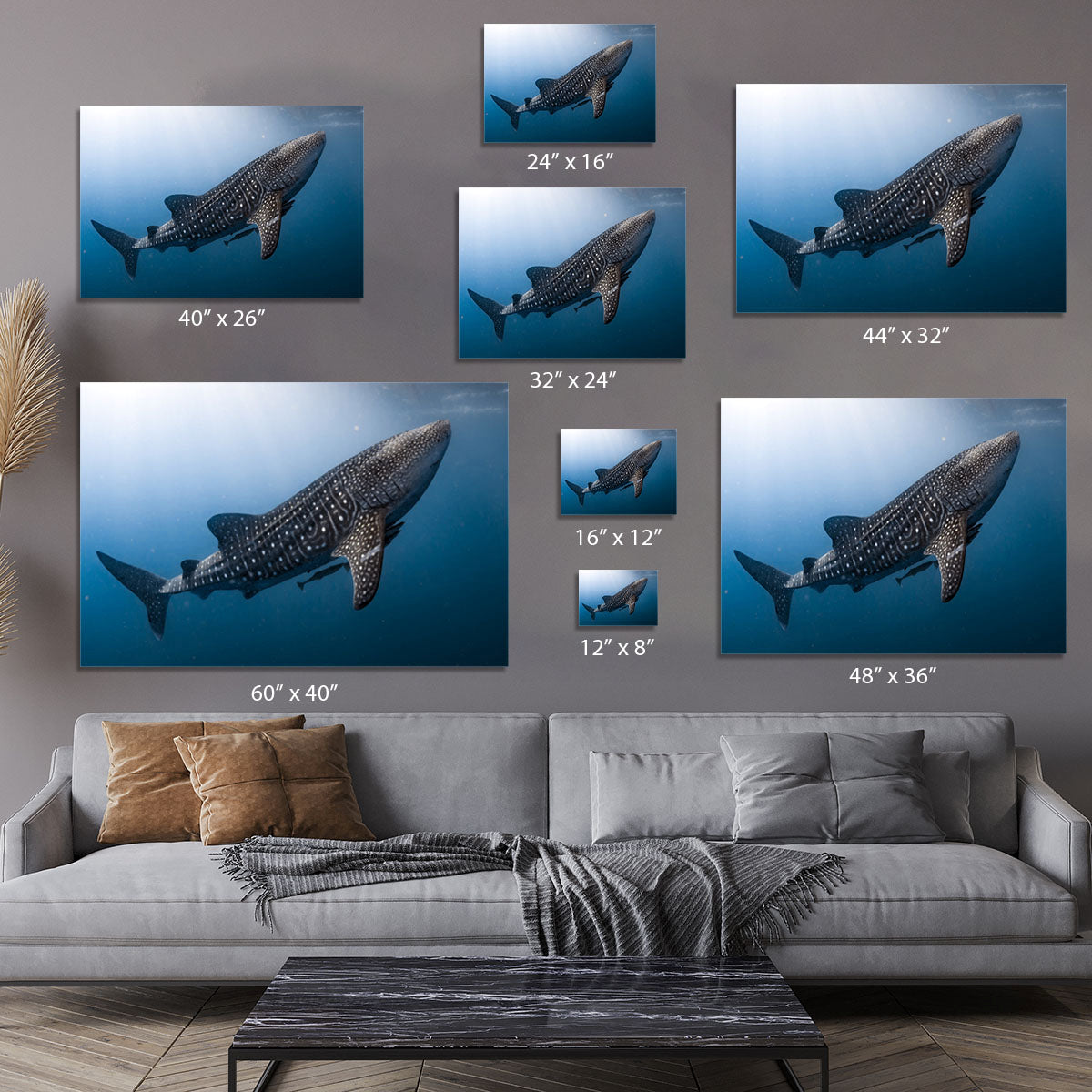 Whale Shark very near Canvas Print or Poster - Canvas Art Rocks - 7