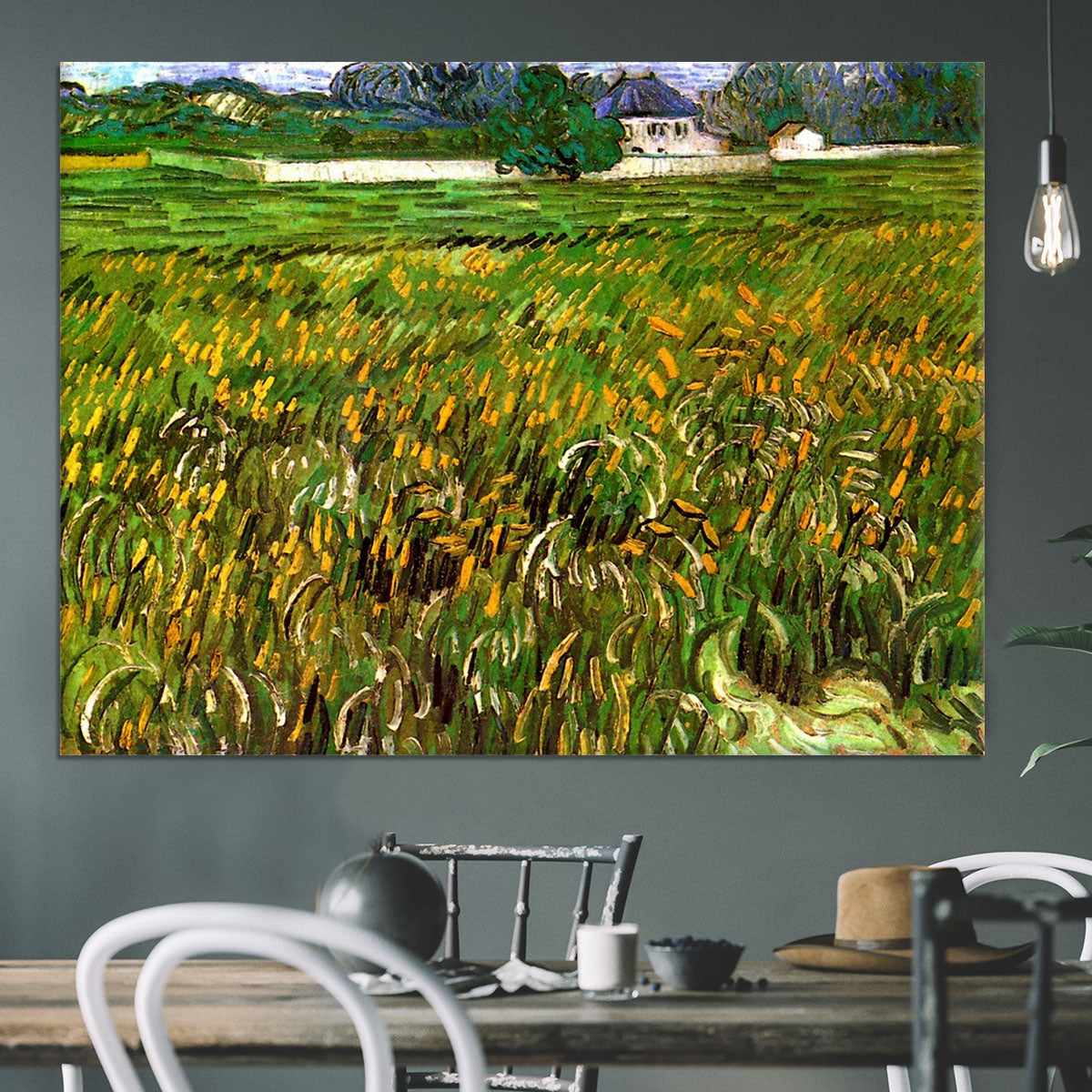 Wheat Field at Auvers with White House by Van Gogh Canvas Print or Poster - Canvas Art Rocks - 3