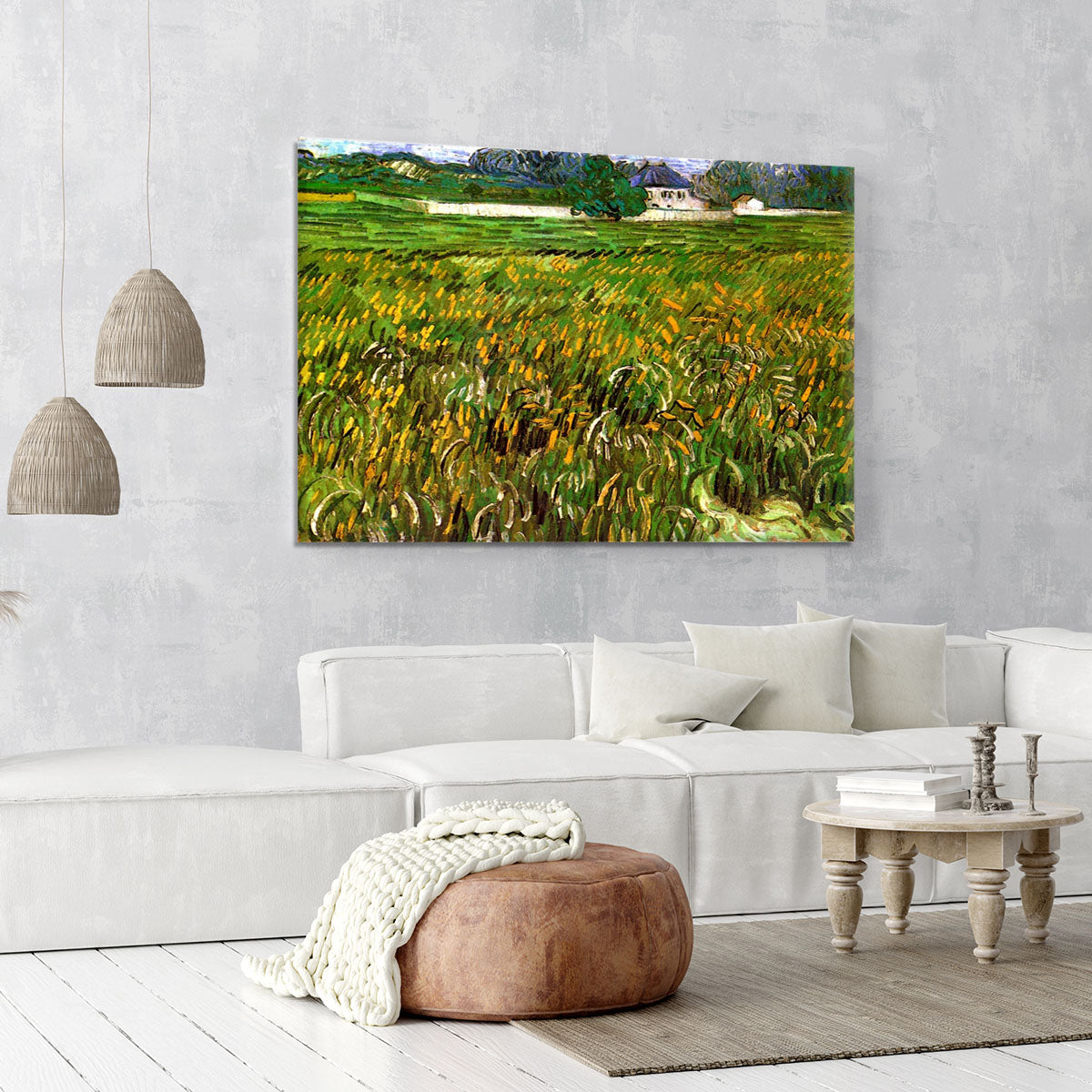 Wheat Field at Auvers with White House by Van Gogh Canvas Print or Poster - Canvas Art Rocks - 6