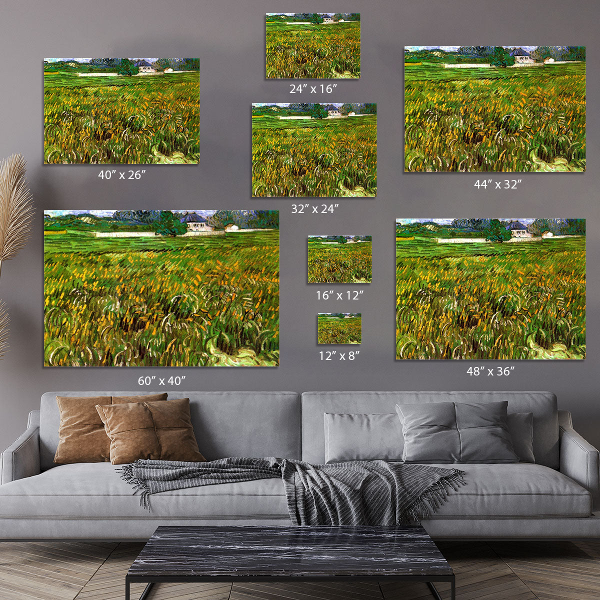 Wheat Field at Auvers with White House by Van Gogh Canvas Print or Poster - Canvas Art Rocks - 7