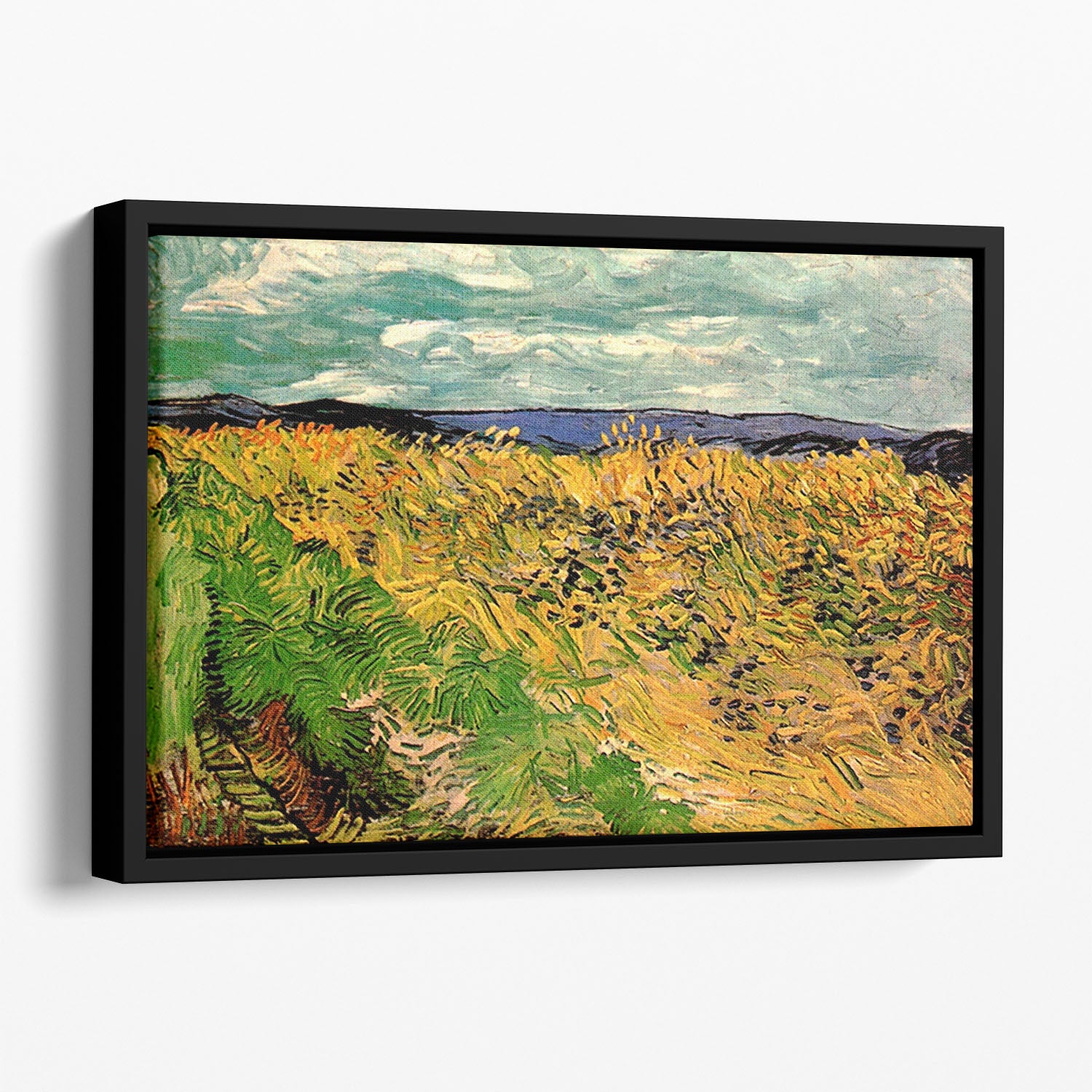 Wheat Field with Cornflowers by Van Gogh Floating Framed Canvas