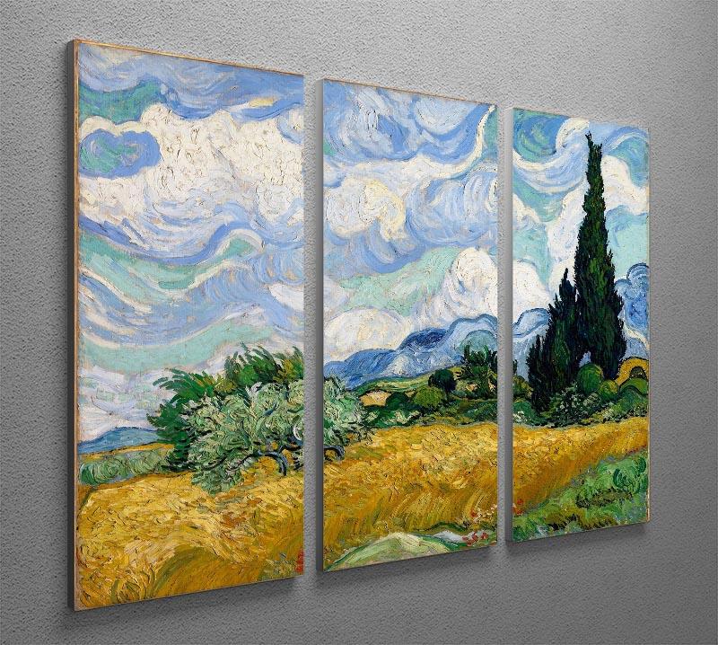 Wheat Field with Cypresses 3 Split Panel Canvas Print - Canvas Art Rocks - 4