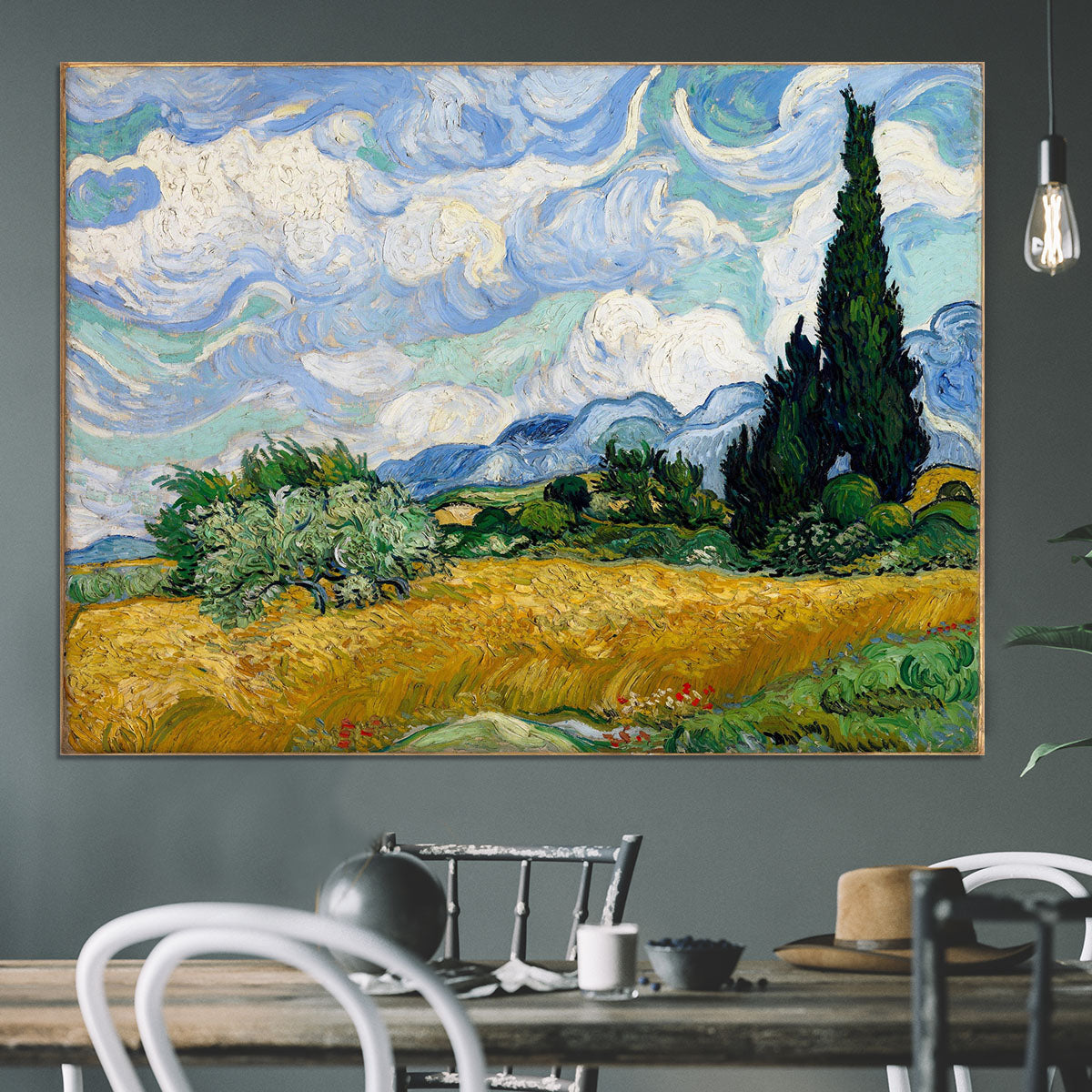 Wheat Field with Cypresses Canvas Print or Poster - Canvas Art Rocks - 3