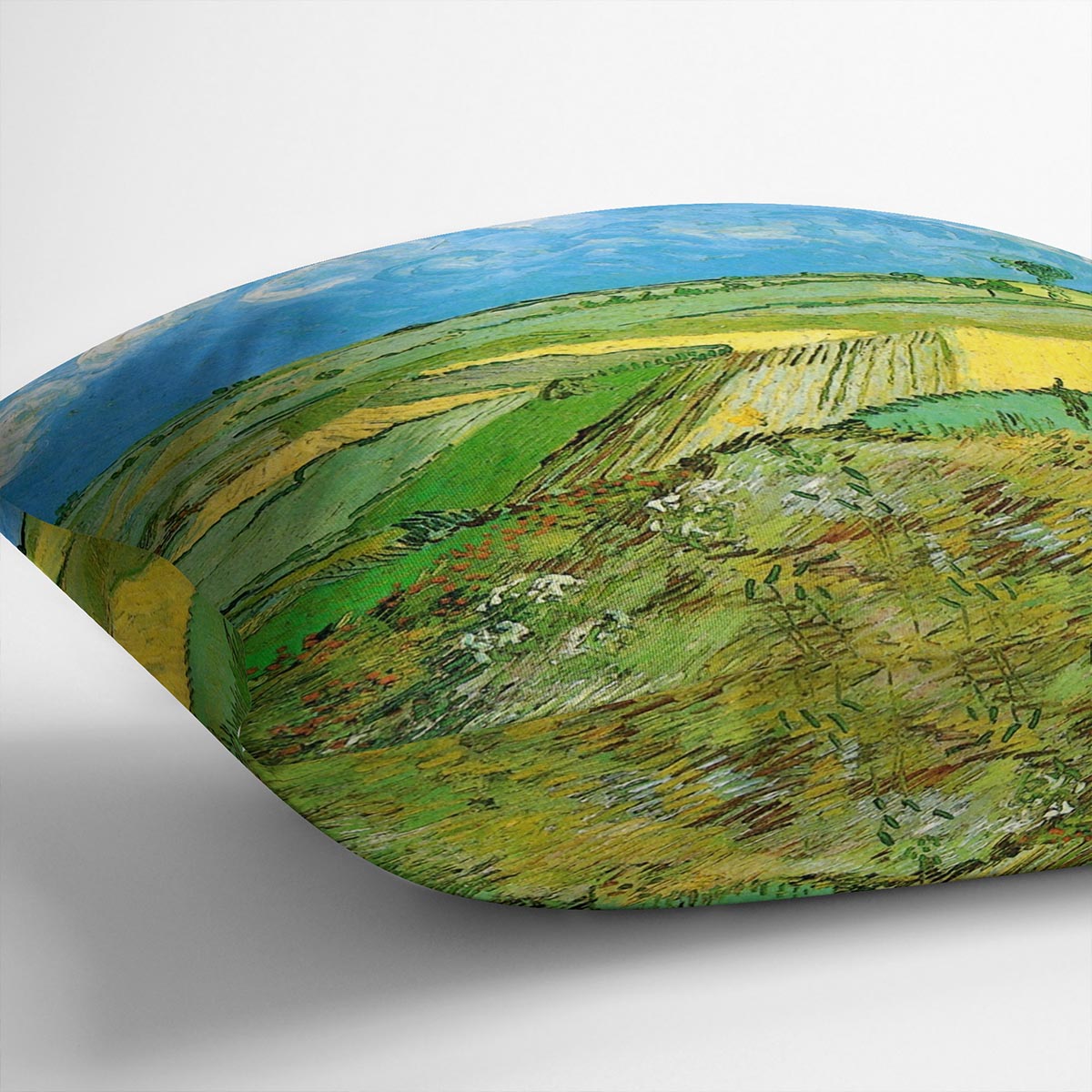 Wheat Fields at Auvers Under Clouded Sky by Van Gogh Cushion