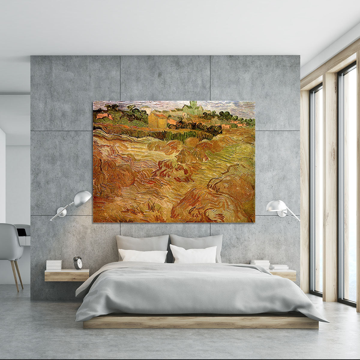 Wheat Fields with Auvers in the Background by Van Gogh Canvas Print or Poster - Canvas Art Rocks - 5