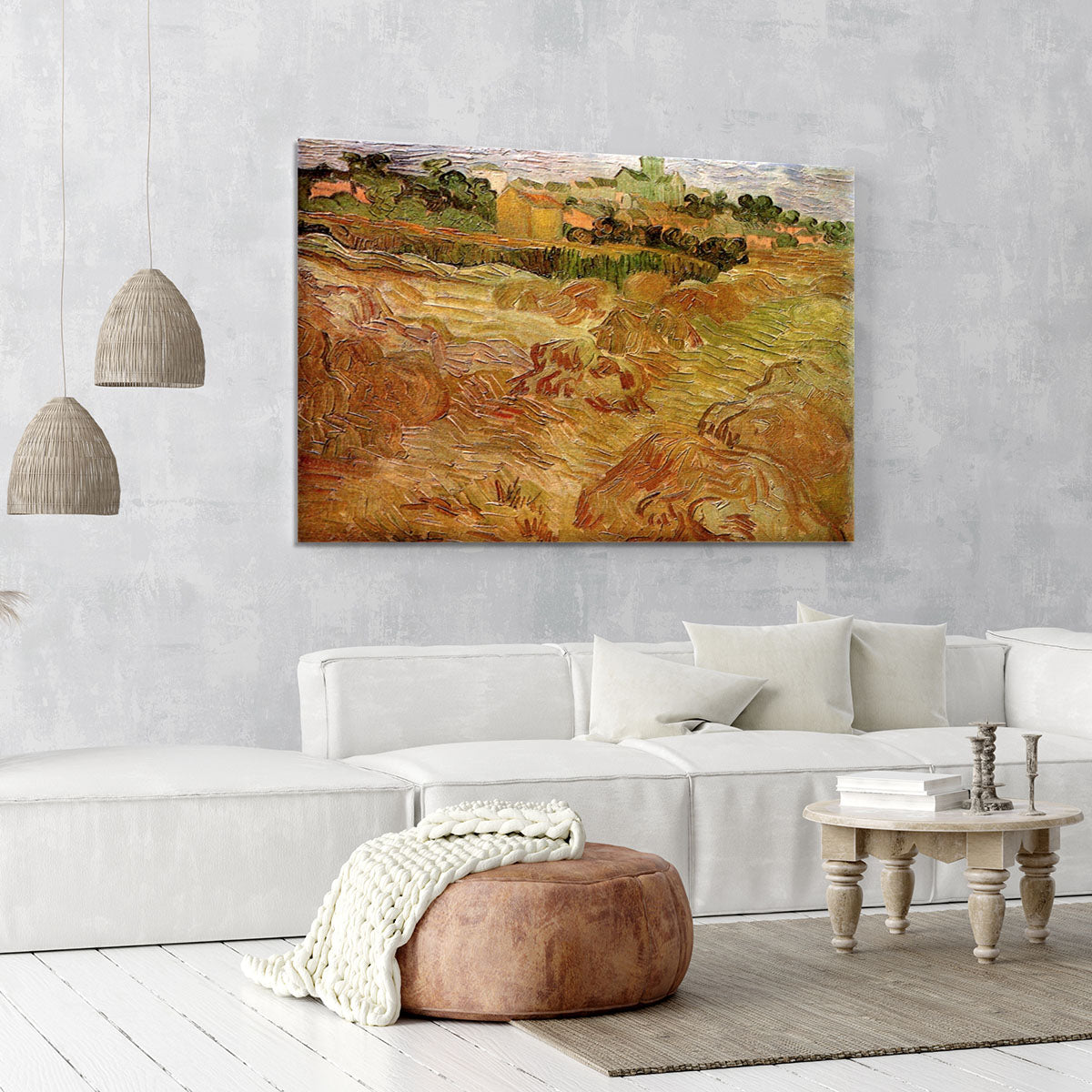 Wheat Fields with Auvers in the Background by Van Gogh Canvas Print or Poster - Canvas Art Rocks - 6