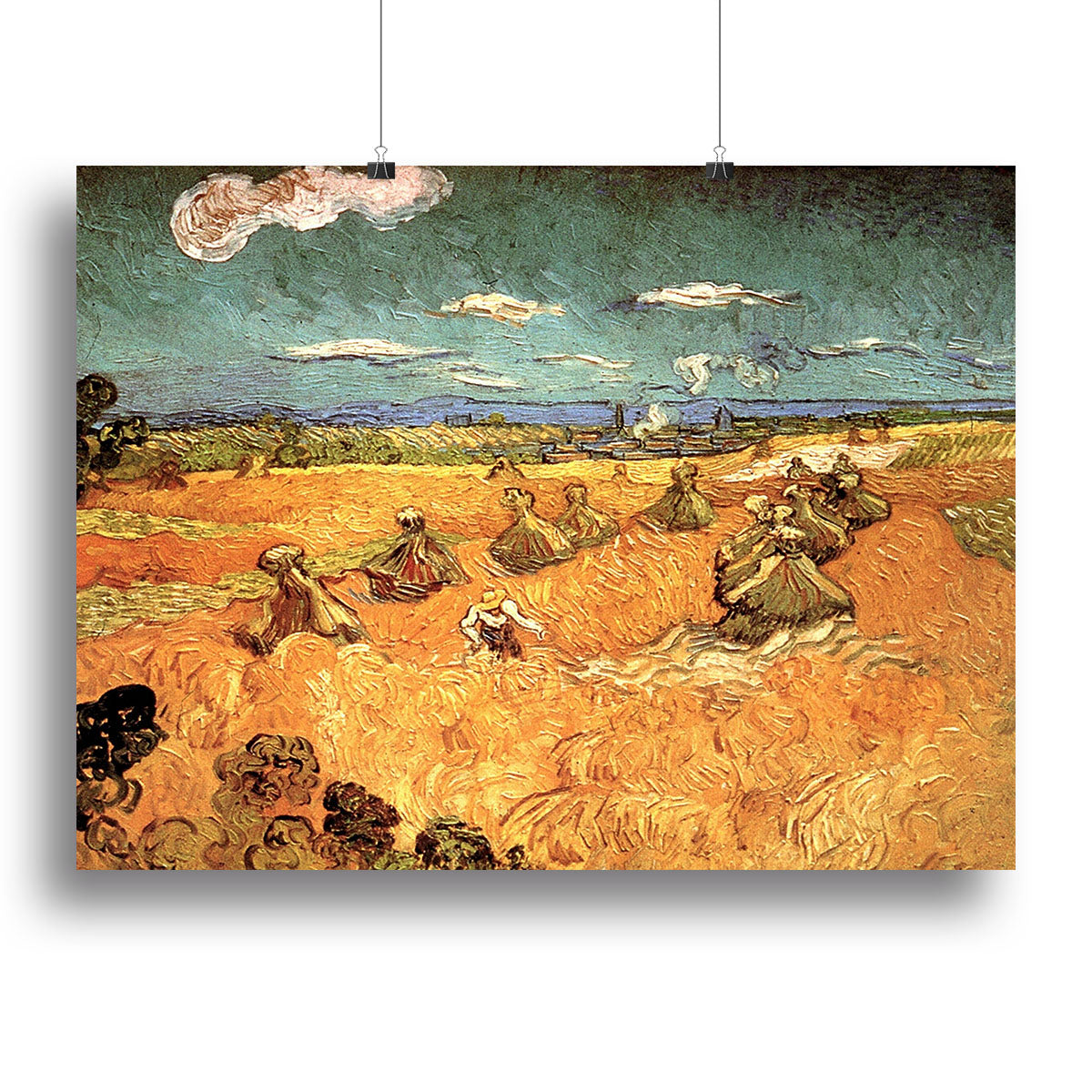 Wheat Stacks with Reaper by Van Gogh Canvas Print or Poster - Canvas Art Rocks - 2