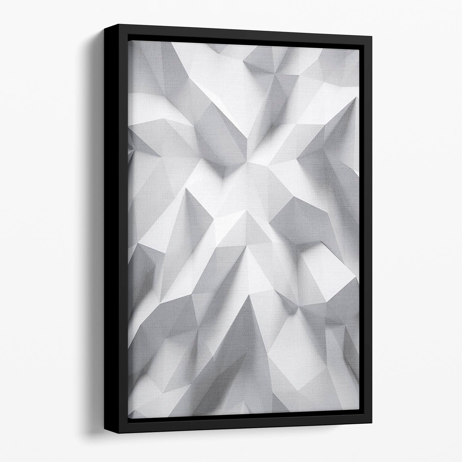 White 3D Background Floating Framed Canvas - Canvas Art Rocks - 1