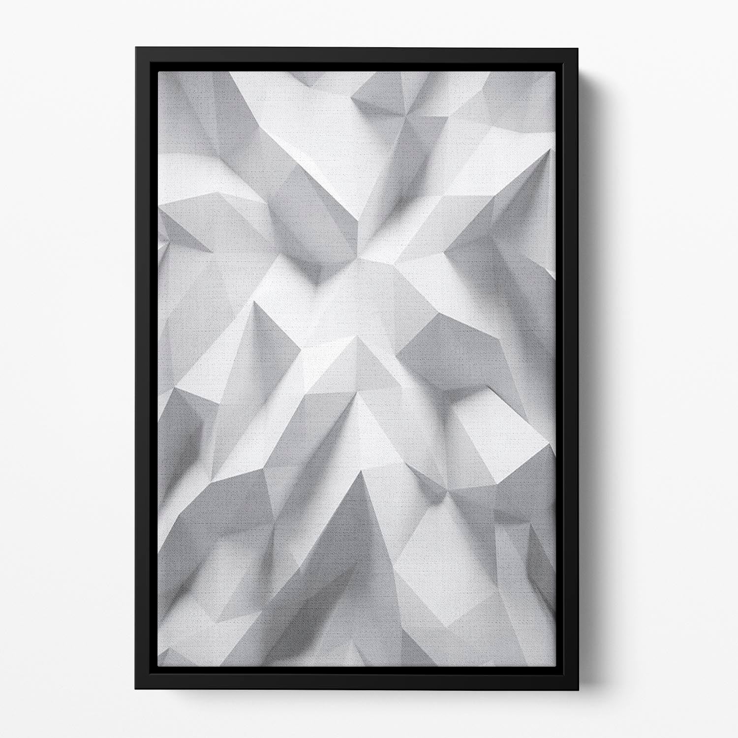 White 3D Background Floating Framed Canvas - Canvas Art Rocks - 2