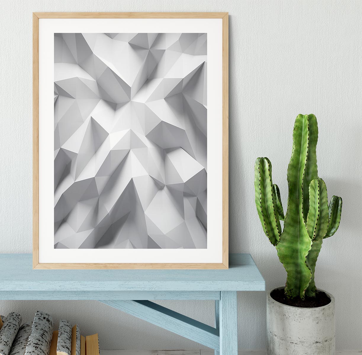 White 3D Background Framed Print - Canvas Art Rocks - 3