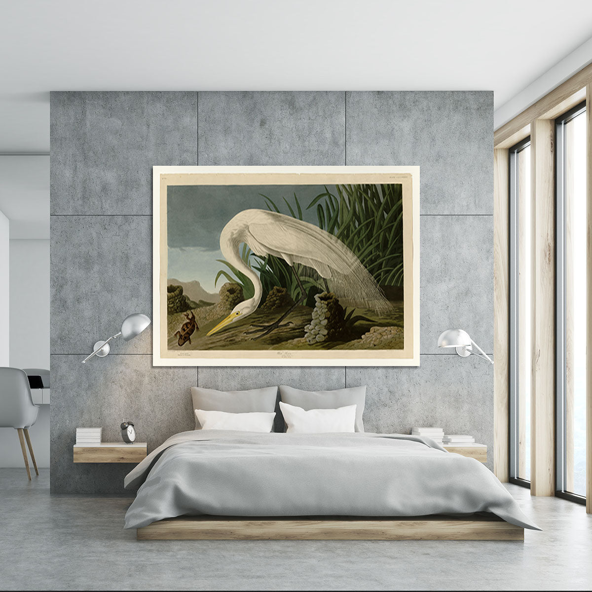 White Heron by Audubon Canvas Print or Poster - Canvas Art Rocks - 5