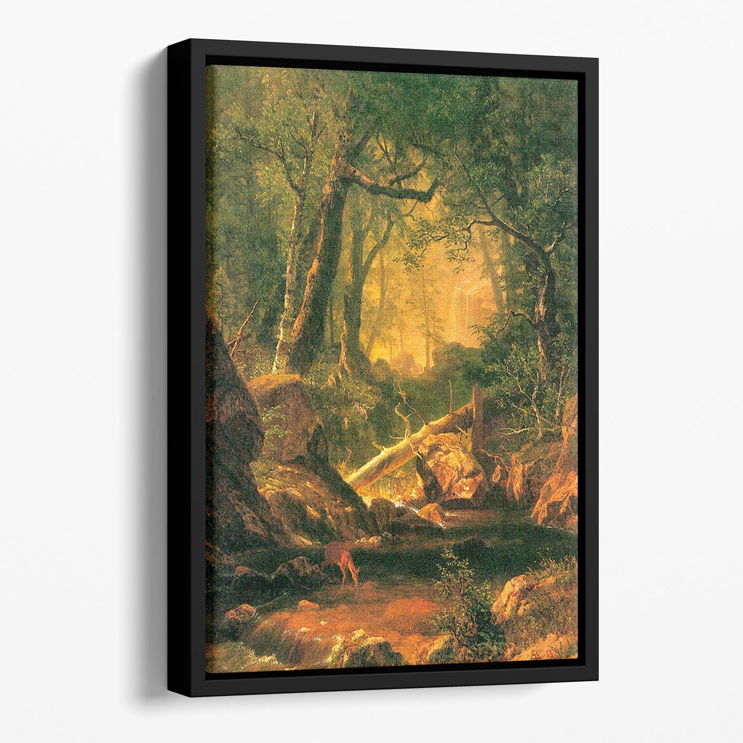 White Mountains New Hampshire 2 by Bierstadt Floating Framed Canvas - Canvas Art Rocks - 1