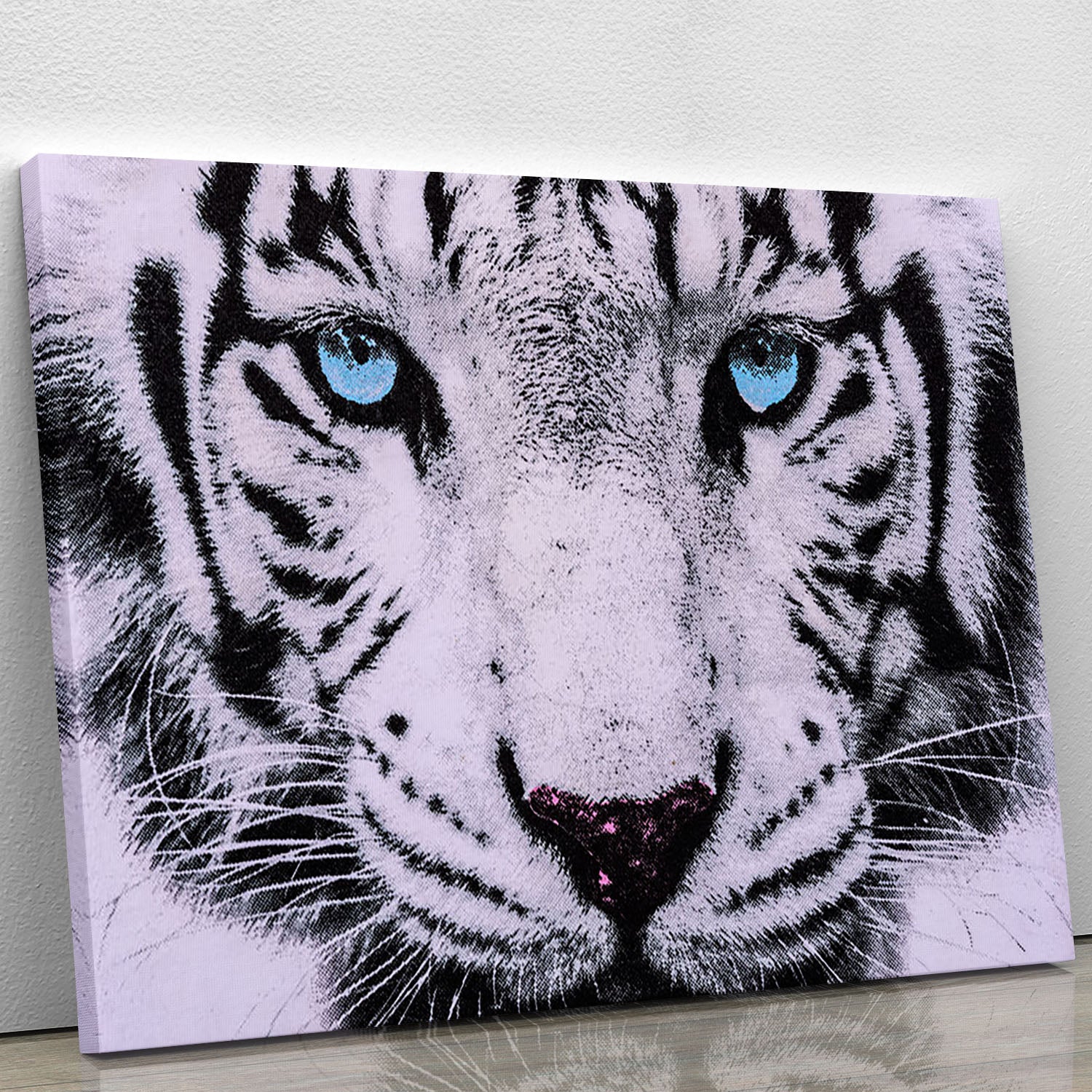 White Tiger Face Canvas Print or Poster - Canvas Art Rocks - 1