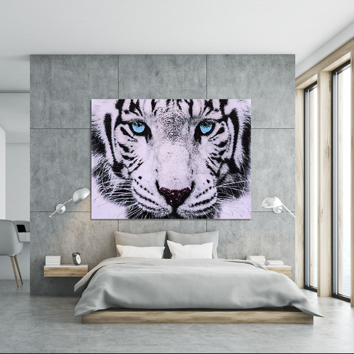 White Tiger Face Canvas Print or Poster - Canvas Art Rocks - 5