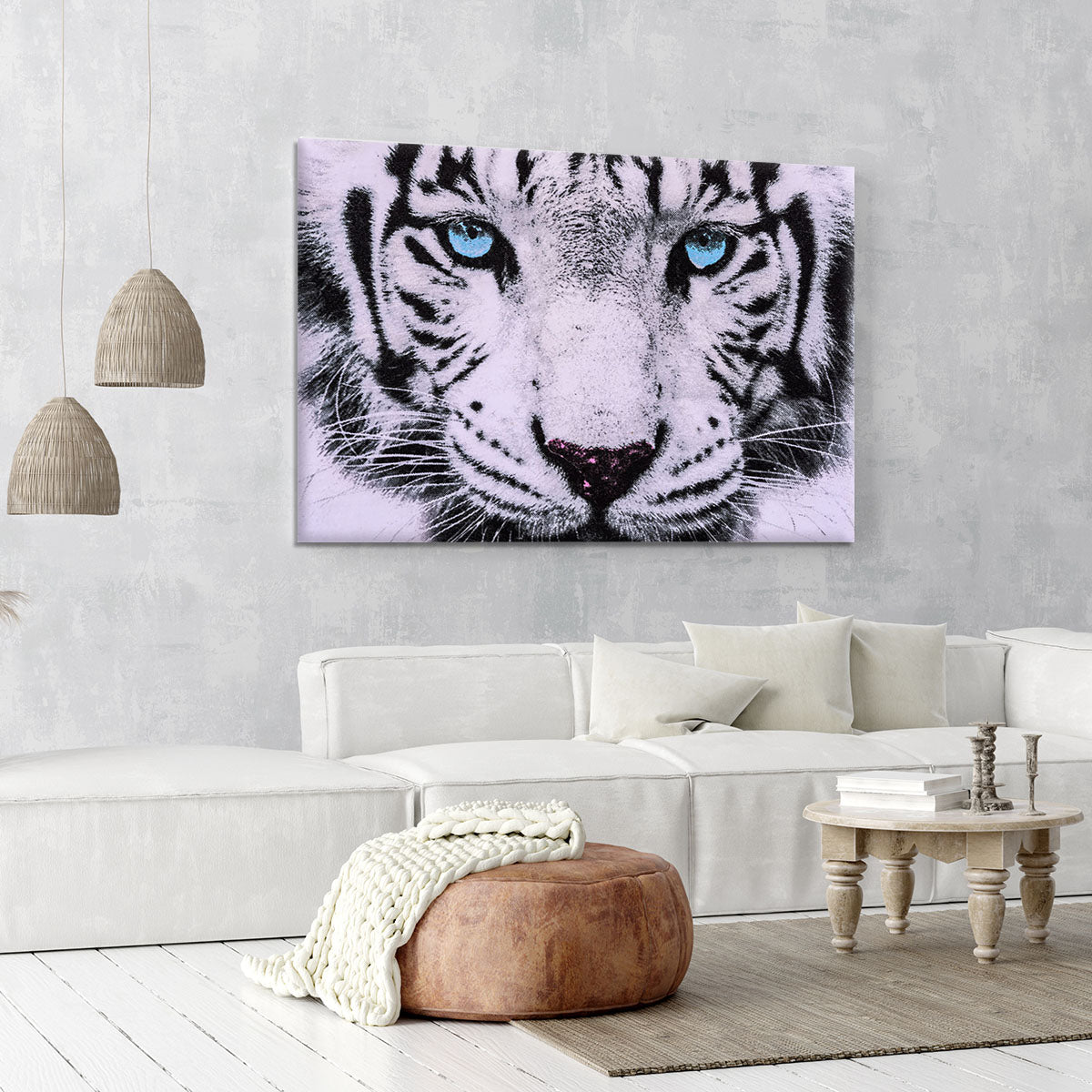 White Tiger Face Canvas Print or Poster - Canvas Art Rocks - 6