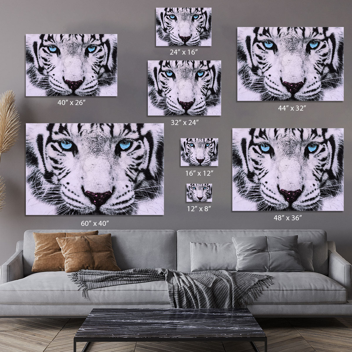 White Tiger Face Canvas Print or Poster - Canvas Art Rocks - 7