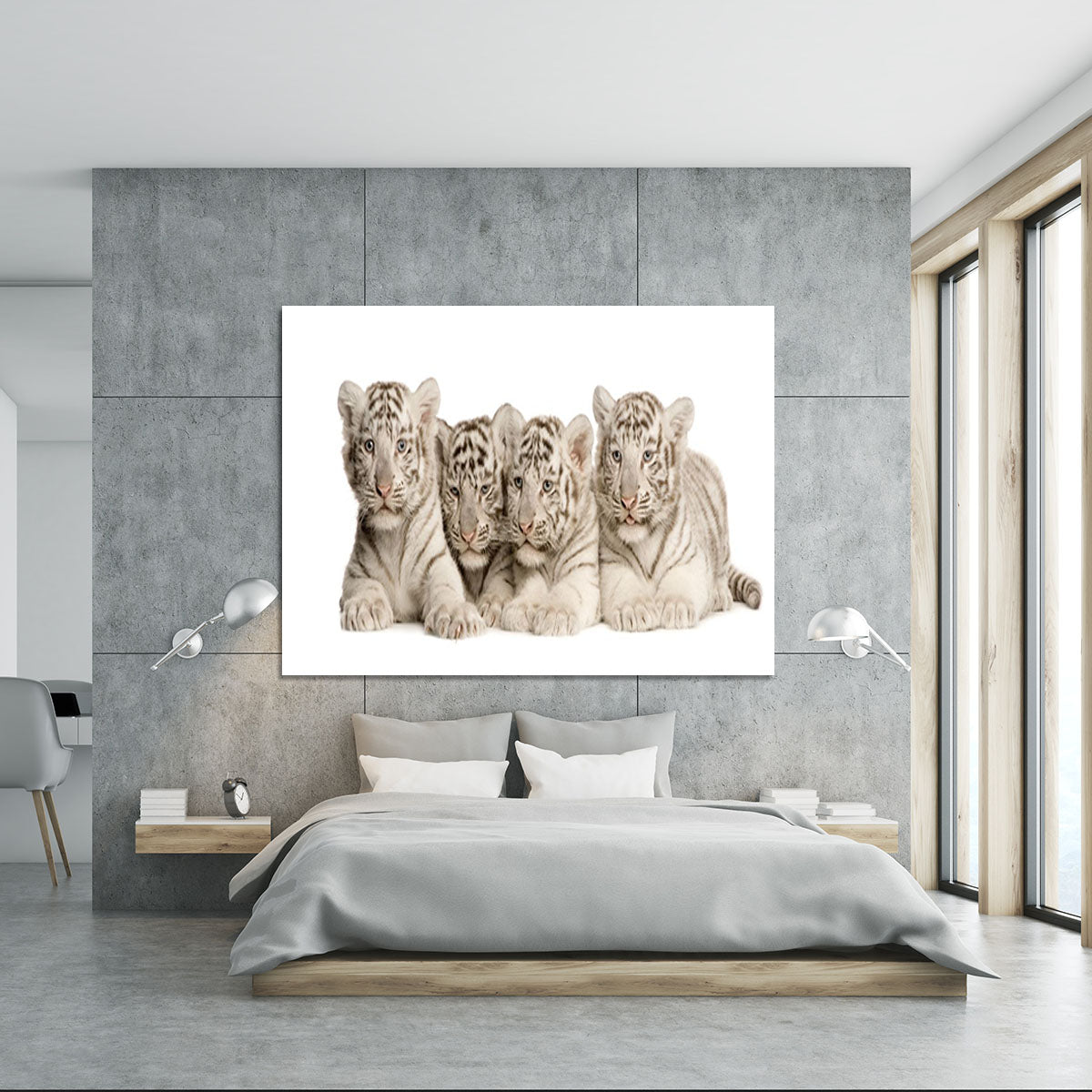 White Tiger cubs 2 months Canvas Print or Poster - Canvas Art Rocks - 5