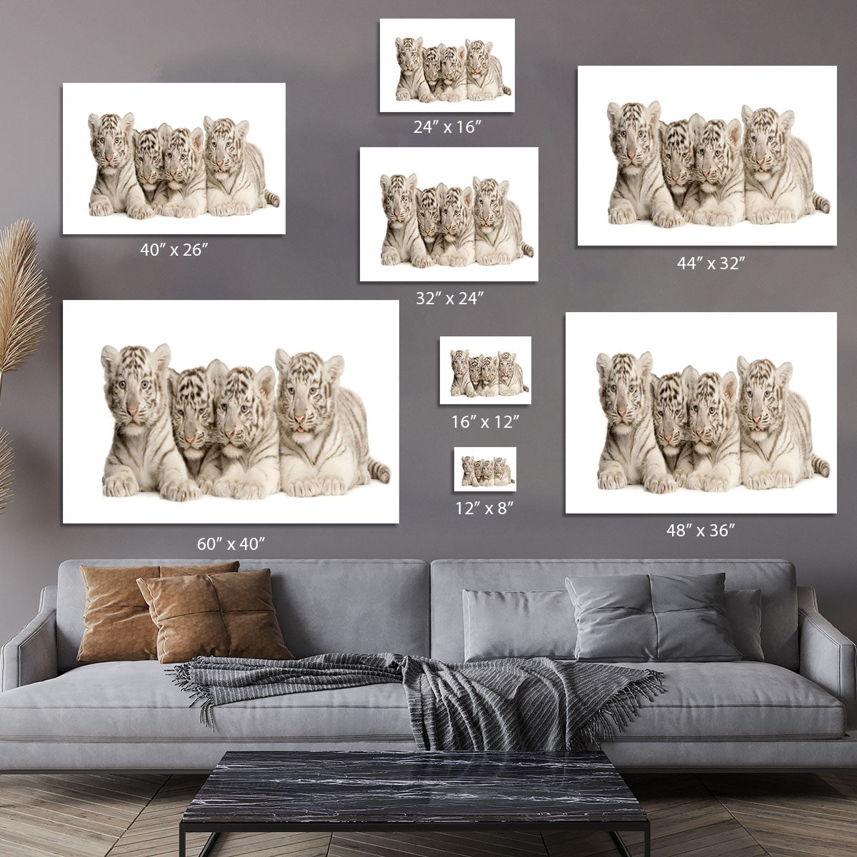 White Tiger cubs 2 months Canvas Print or Poster - Canvas Art Rocks - 7
