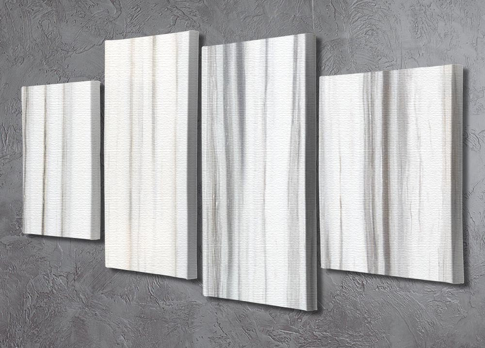 White and Grey Striped Marble 4 Split Panel Canvas - Canvas Art Rocks - 2