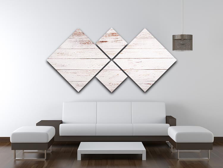 White and brown rustic 4 Square Multi Panel Canvas - Canvas Art Rocks - 3