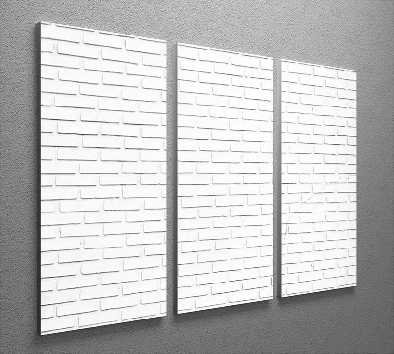 White brick wall 3 Split Panel Canvas Print - Canvas Art Rocks - 2