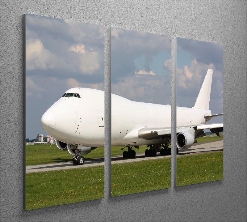 White cargo plane taxi 3 Split Panel Canvas Print - Canvas Art Rocks - 2