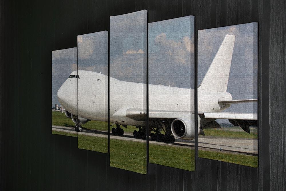 White cargo plane taxi 5 Split Panel Canvas  - Canvas Art Rocks - 2